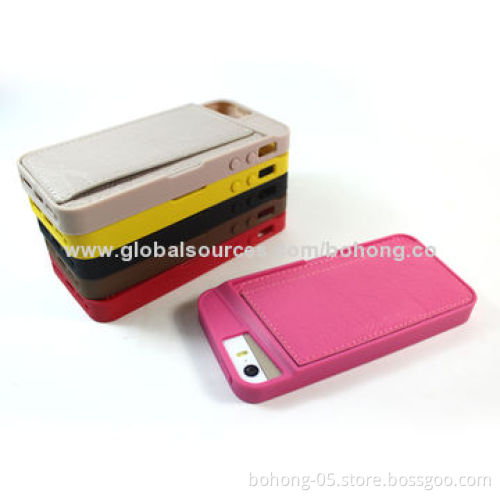TPU Cases for iPhone 5s, trench to paste PU case (PU with card hole), different colors available